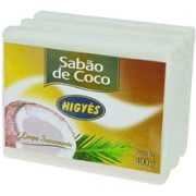 SABÃO DE COCO BARRA COM 400 G HIGYES